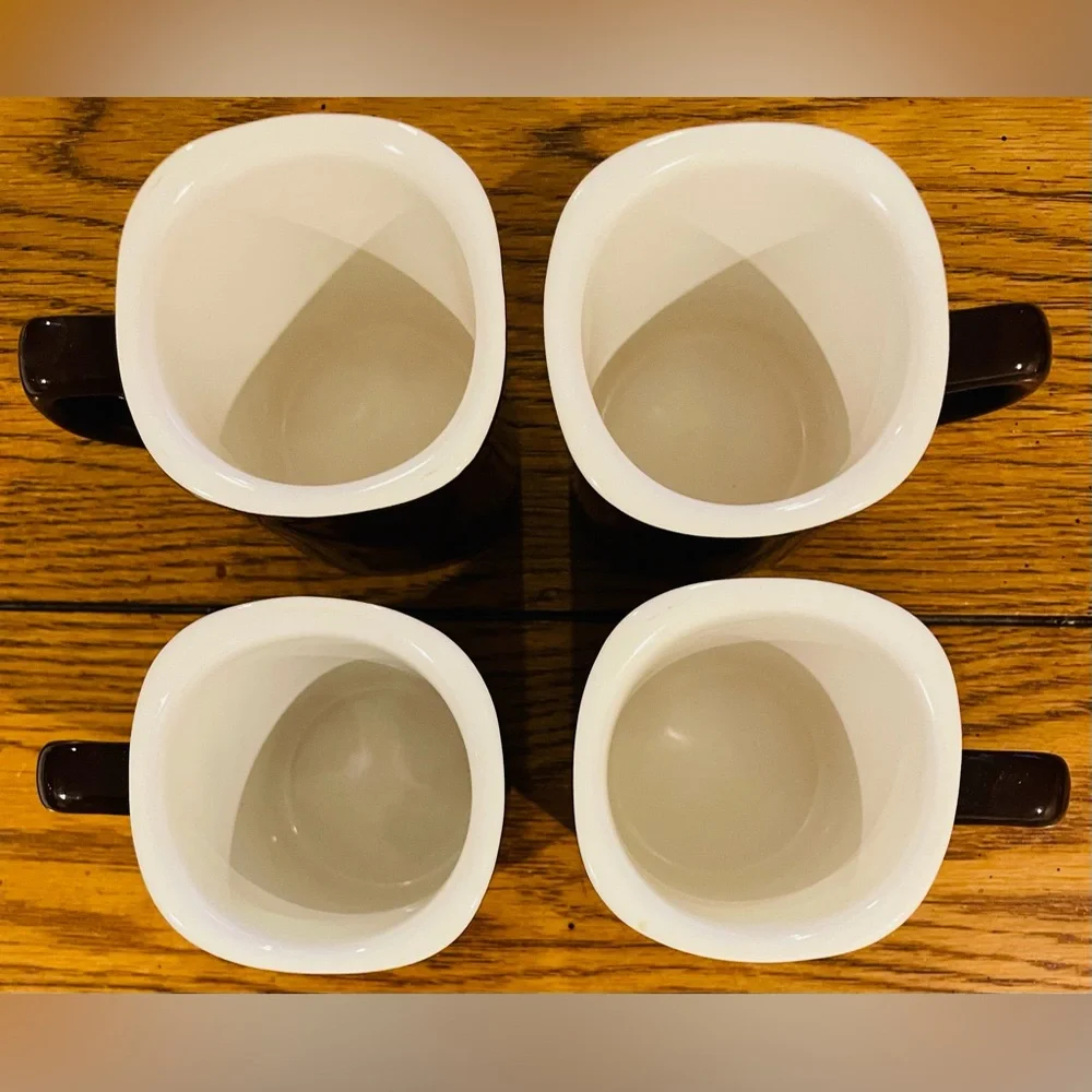 Crate & Barrel set of 4 Expresso/Demitasse Set, chocolate brown, 4 cups/2 ounce